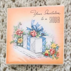 NWOT Early ‘60s Vintage Baby Shower Invitation Set